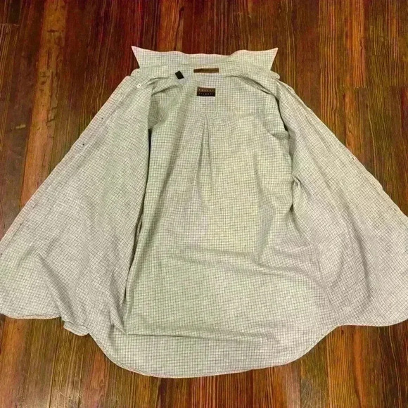 Robert Talbott Men’s Plaid Gray Black Long Sleeve Button Down Sz Medium - Picture 6 of 6